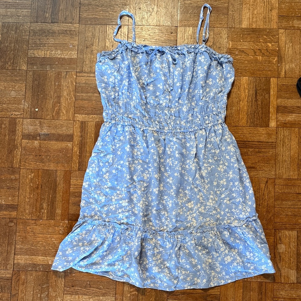June & Hudson Blue Floral Casual Dress